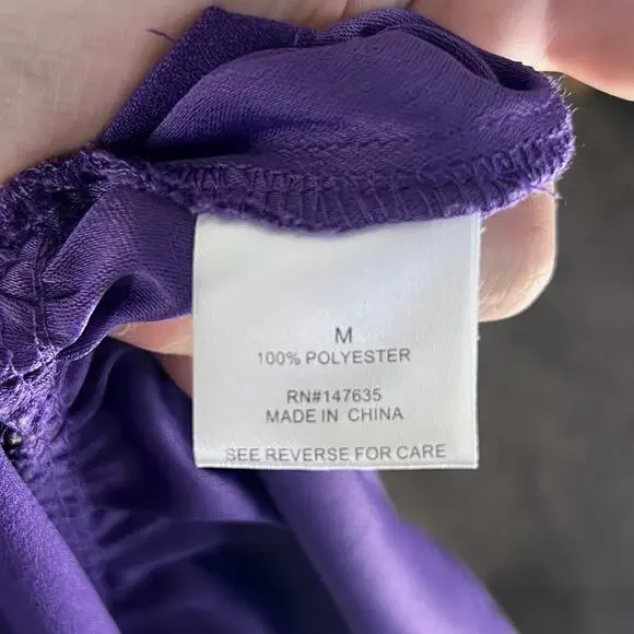 Romeo & Juliet Couture Purple Ruffle Babydoll Tank Top M Coquette Festival - Picture 6 of 6